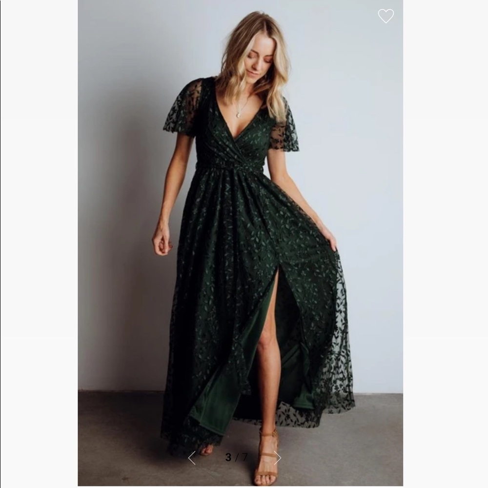 Baltic Born Marseille Embossed Maxi Dress: Green